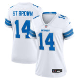 Amon-Ra St. Brown Detroit Lions Women's White Game Jersey White