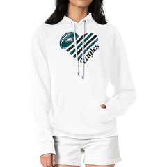 Philadelphia Eagles G-III 4Her by Carl Banks Women's Heart Graphic Fleece Pullover Hoodie White
