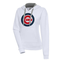 Chicago Cubs Antigua Women's Victory Pullover Hoodie - White Hoodies
