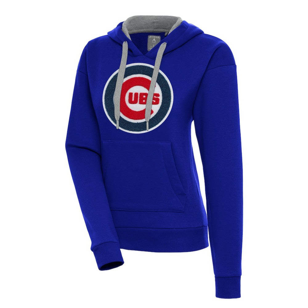 Chicago Cubs Antigua Women's Victory Pullover Hoodie - Royal Hoodies