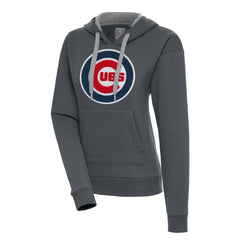 Chicago Cubs Antigua Women's Victory Pullover Hoodie - Charcoal Hoodies