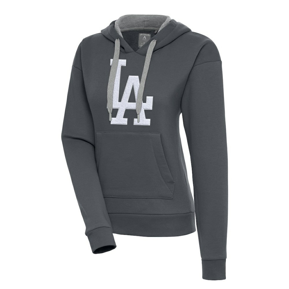 Los Angeles Dodgers Antigua Women's Victory Pullover Hoodie - Charcoal Hoodies