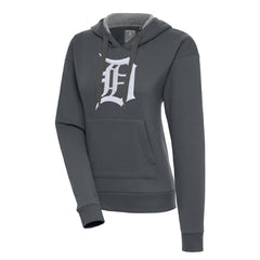Detroit Tigers Antigua Women's Victory Pullover Hoodie - Charcoal Hoodies