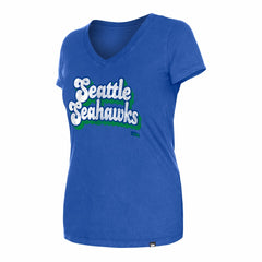 Seattle Seahawks New Era Women's Enzyme Wash Low V-Neck T-Shirt Royal