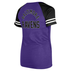 Baltimore Ravens New Era Women's Lace-Up Raglan T-Shirt Purple