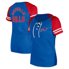 Buffalo Bills New Era Women's Lace-Up Raglan T-Shirt Royal