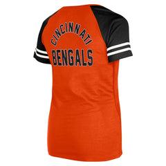 Cincinnati Bengals New Era Women's Lace-Up Raglan T-Shirt Orange