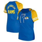 Los Angeles Rams New Era Women's Lace-Up Raglan T-Shirt Royal