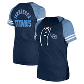 Tennessee Titans New Era Women's Lace-Up Raglan T-Shirt Navy