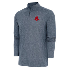 Boston Red Sox Antigua Hunk Quarter-Zip Pullover Top - Heather Navy Pullover