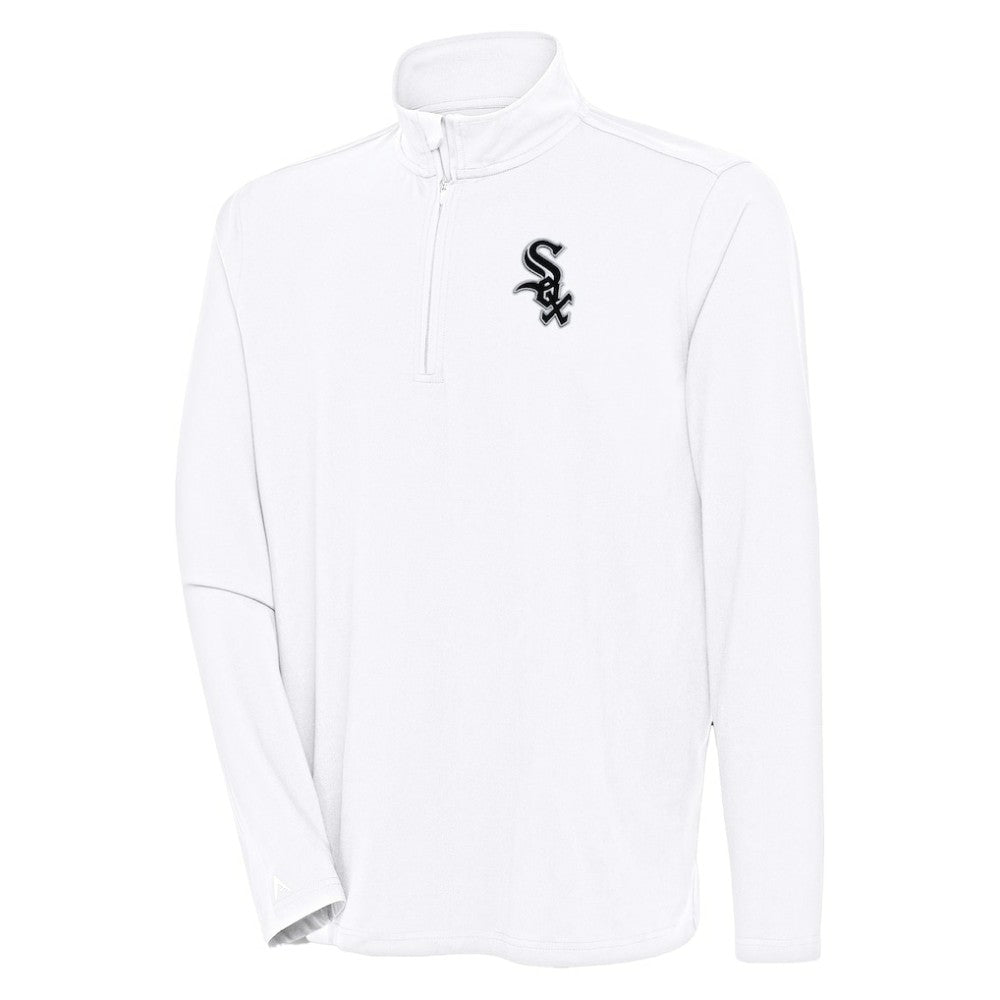 Chicago White Sox Antigua Hunk Quarter-Zip Pullover Top - White Pullover
