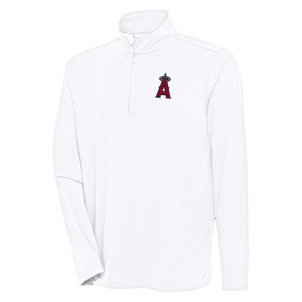 Los Angeles Angels Antigua Hunk Quarter-Zip Pullover Top - White Pullover