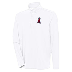 Los Angeles Angels Antigua Hunk Quarter-Zip Pullover Top - White Pullover