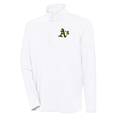 Athletics Antigua Hunk Quarter-Zip Pullover Top - White Pullover