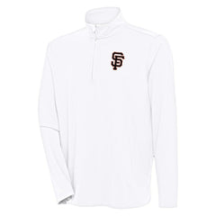 San Francisco Giants Antigua Hunk Quarter-Zip Pullover Top - White Pullover
