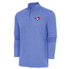 Toronto Blue Jays Antigua Hunk Quarter-Zip Pullover Top - Heather Royal Pullover