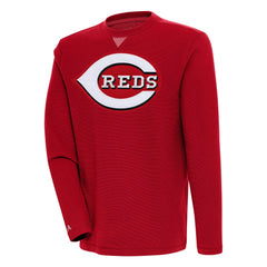 Cincinnati Reds Antigua Flier Bunker Pullover Sweatshirt - Red Pullover