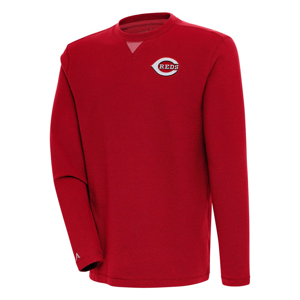 Cincinnati Reds Antigua Flier Bunker Pullover Sweatshirt - Red Pullover