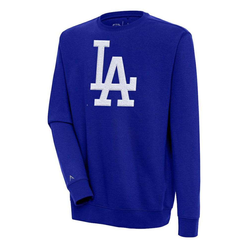 Los Angeles Dodgers Antigua Victory Crewneck Chenille Pullover Sweatshirt - Royal Pullover