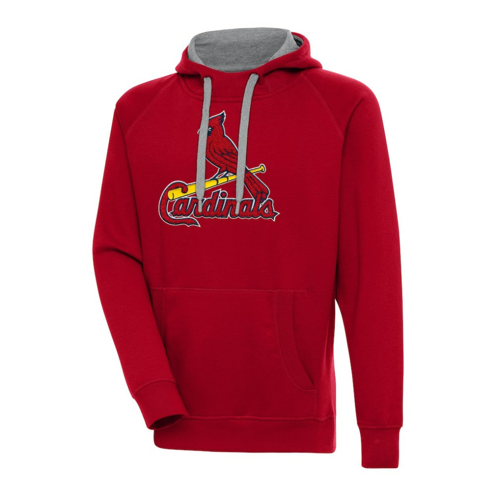 St. Louis Cardinals Antigua Victory Chenille Pullover Hoodie - Red Hoodies