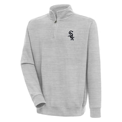Chicago White Sox Antigua Victory Quarter-Zip Pullover Top - Heather Gray Pullover