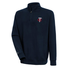 Minnesota Twins Antigua Victory Quarter-Zip Pullover Top - Navy Pullover