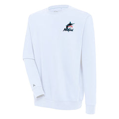 Miami Marlins Antigua Victory Pullover Sweatshirt - White Pullover