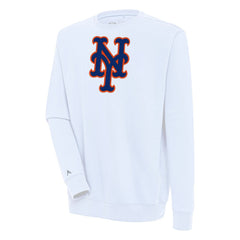 New York Mets Antigua Victory Pullover Sweatshirt - White Pullover