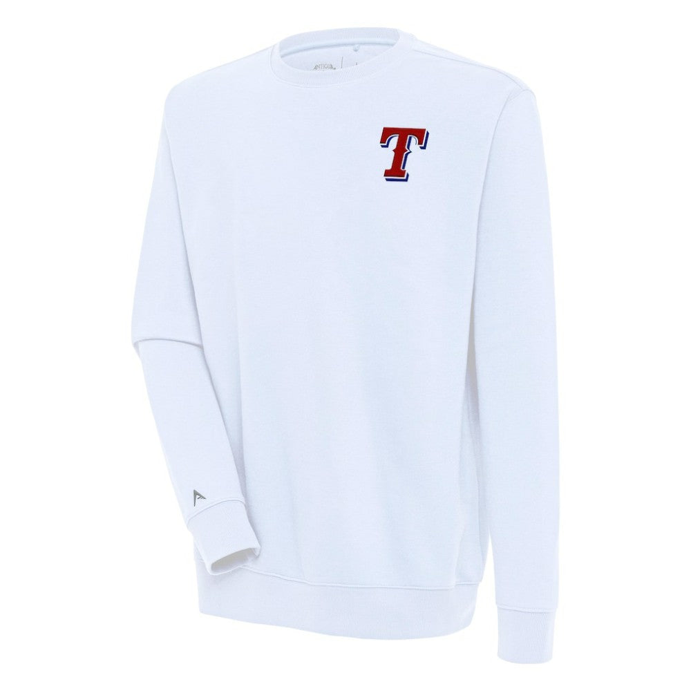 Texas Rangers Antigua Victory Pullover Sweatshirt - White Pullover