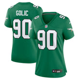 Mike Golic Philadelphia Eagles Women's Alternate Game Jersey Kelly Green