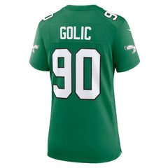 NFL Mike Golic Philadelphia Eagles Women's Alternate Game Jersey - Kelly Green