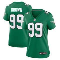 NFL Jerome Brown Philadelphia Eagles Women's Alternate Game Jersey - Kelly Green