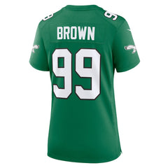 NFL Jerome Brown Philadelphia Eagles Women's Alternate Game Jersey - Kelly Green