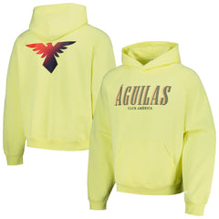 Club America Team Oversized Raglan Pullover Hoodie Yellow