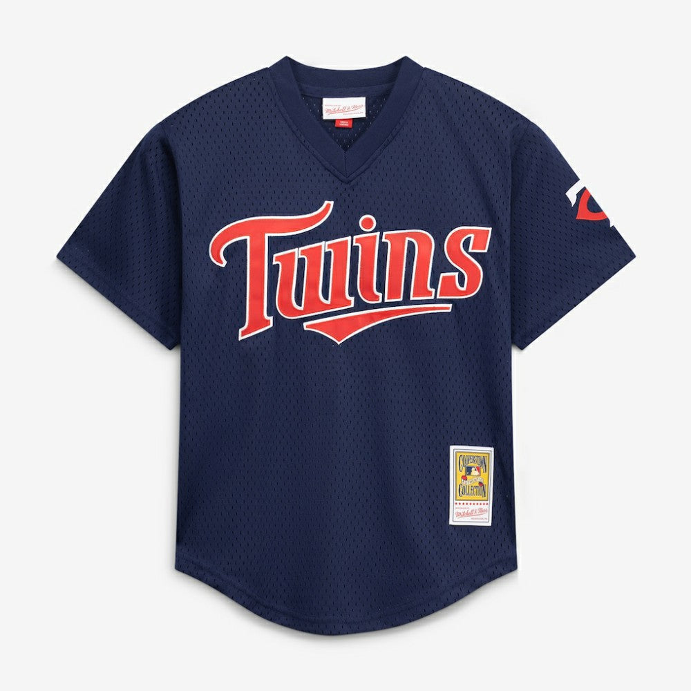 MLB David Ortiz Minnesota Twins Mitchell & Ness Youth Cooperstown Collection Mesh Batting Practice Jersey - Navy