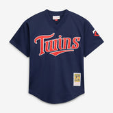 MLB David Ortiz Minnesota Twins Mitchell & Ness Youth Cooperstown Collection Mesh Batting Practice Jersey - Navy
