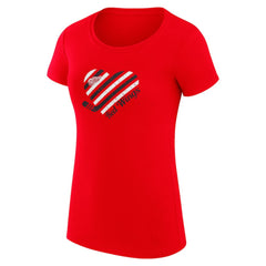 NHL Detroit Red Wings G-III 4Her by Carl Banks Women's Super-Slim Fit Lightweight Heart T-Shirt - Red