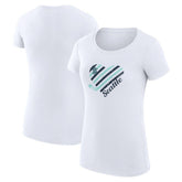 NHL Seattle Kraken G-III 4Her by Carl Banks Women's Super-Slim Fit Lightweight Heart T-Shirt - White