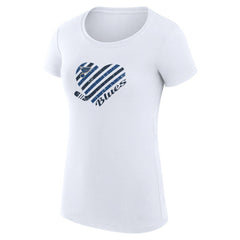 NHL St. Louis Blues G-III 4Her by Carl Banks Women's Super-Slim Fit Lightweight Heart T-Shirt - White