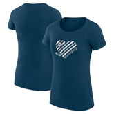 NHL Winnipeg Jets G-III 4Her by Carl Banks Women's Super-Slim Fit Lightweight Heart T-Shirt - Navy