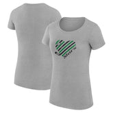 NHL Dallas Stars G-III 4Her by Carl Banks Women's Super-Slim Fit Lightweight Heart T-Shirt - Heather Gray