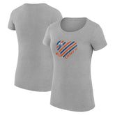 NHL Edmonton Oilers G-III 4Her by Carl Banks Women's Super-Slim Fit Lightweight Heart T-Shirt - Heather Gray