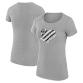 NHL Los Angeles Kings G-III 4Her by Carl Banks Women's Super-Slim Fit Lightweight Heart T-Shirt - Heather Gray