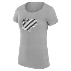 NHL Los Angeles Kings G-III 4Her by Carl Banks Women's Super-Slim Fit Lightweight Heart T-Shirt - Heather Gray