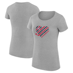 NHL Montreal Canadiens G-III 4Her by Carl Banks Women's Super-Slim Fit Lightweight Heart T-Shirt - Heather Gray