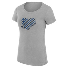 NHL St. Louis Blues G-III 4Her by Carl Banks Women's Super-Slim Fit Lightweight Heart T-Shirt - Heather Gray