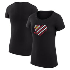 NHL Chicago Blackhawks G-III 4Her by Carl Banks Women's Super-Slim Fit Lightweight Heart T-Shirt - Black
