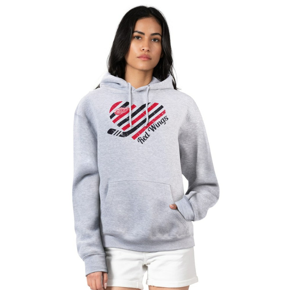 NHL Detroit Red Wings G-III 4Her by Carl Banks Women's Heart Pullover Hoodie - Heather Gray