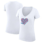 NHL Colorado Avalanche G-III 4Her by Carl Banks Women's Super-Slim Fit Lightweight Heart V-Neck T-Shirt - White