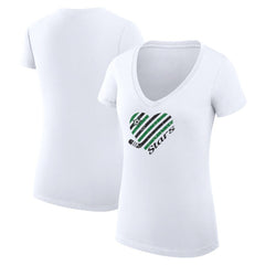 NHL Dallas Stars G-III 4Her by Carl Banks Women's Super-Slim Fit Lightweight Heart V-Neck T-Shirt - White
